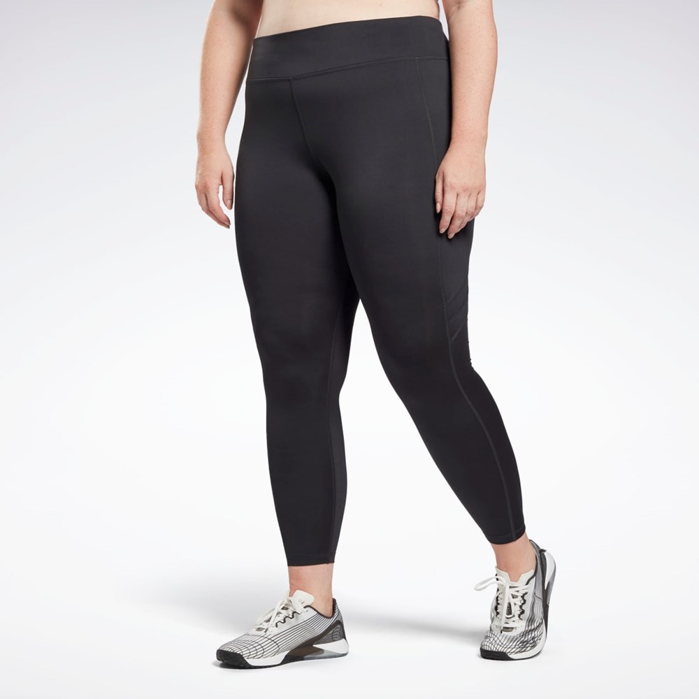 Reebok Workout Ready Mesh Leggings (Plus Size) Svarte | MSLHPE-173