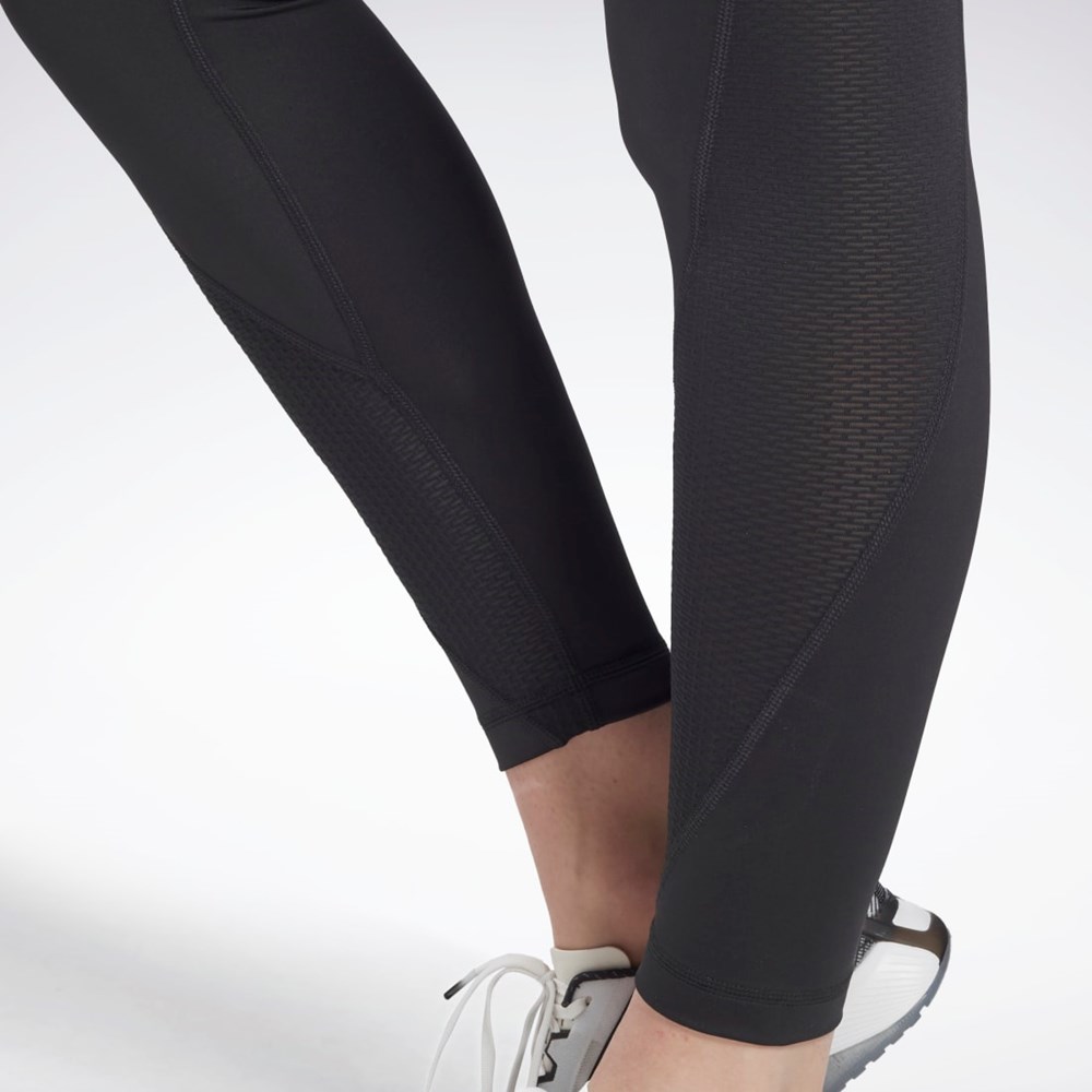 Reebok Workout Ready Mesh Leggings Svarte | PQGIXV-752