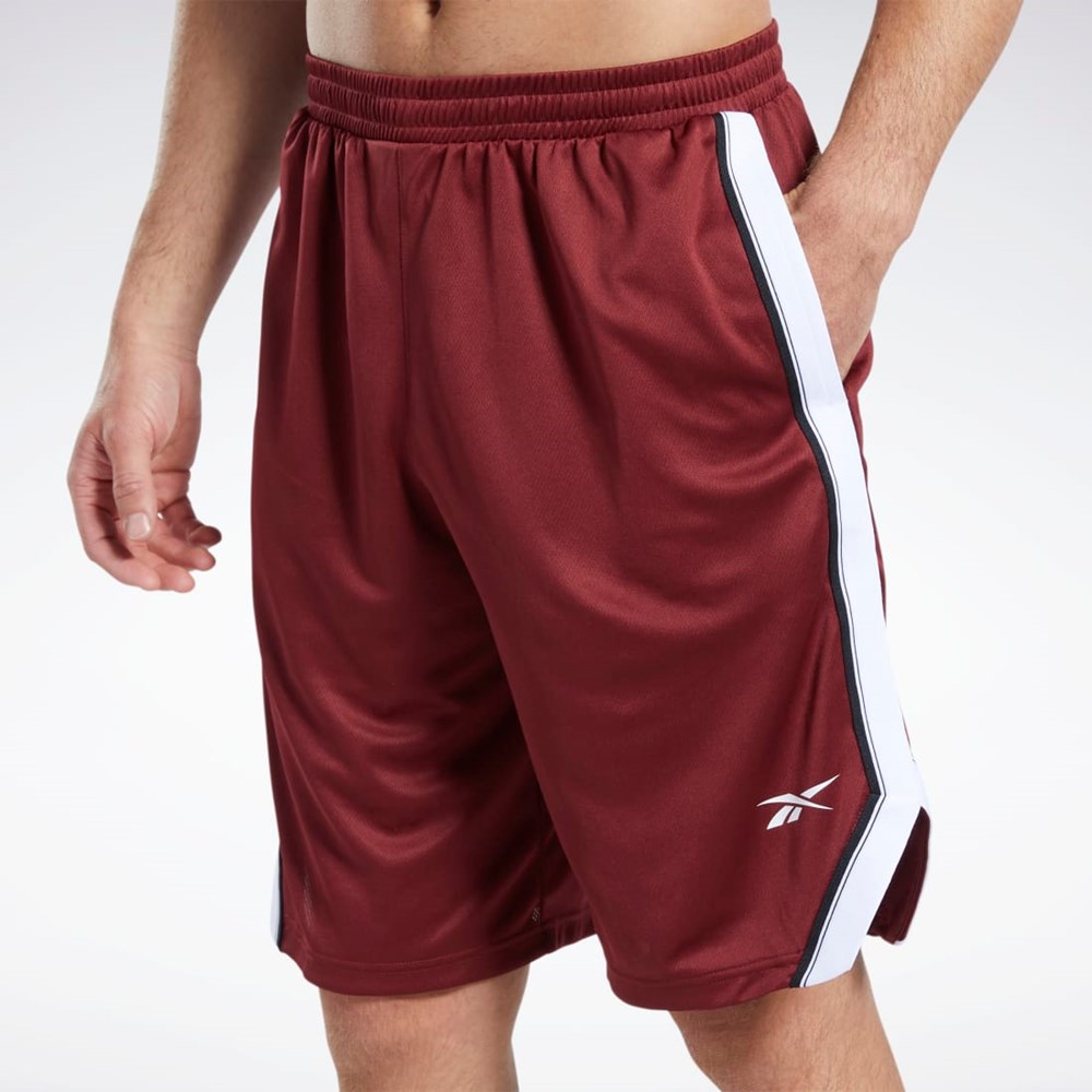 Reebok Workout Ready Mesh Shorts Burgunder | UCWZND-936