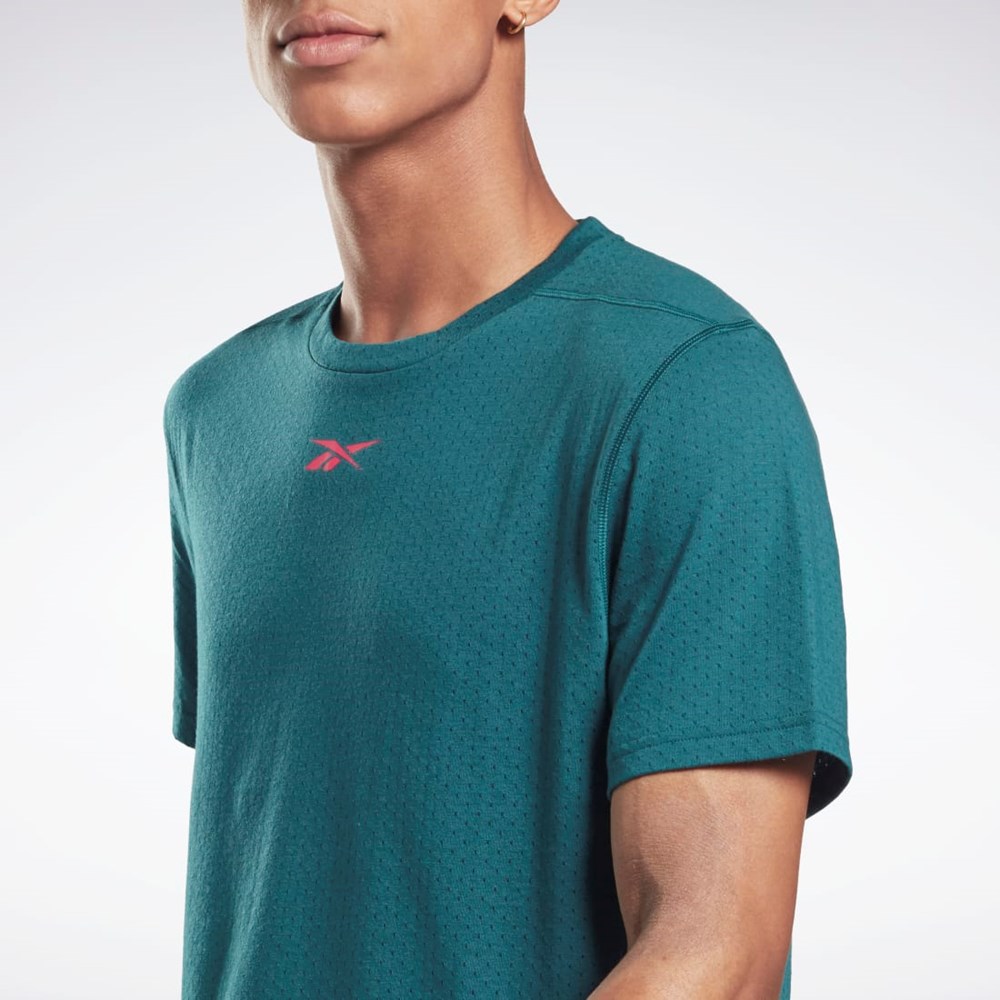 Reebok Workout Ready Mesh T-Shirt Midnight Pine | JQSKEX-847