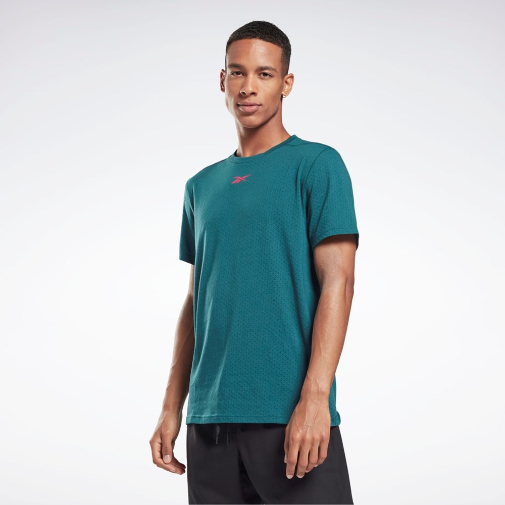 Reebok Workout Ready Mesh T-Shirt Midnight Pine | JQSKEX-847