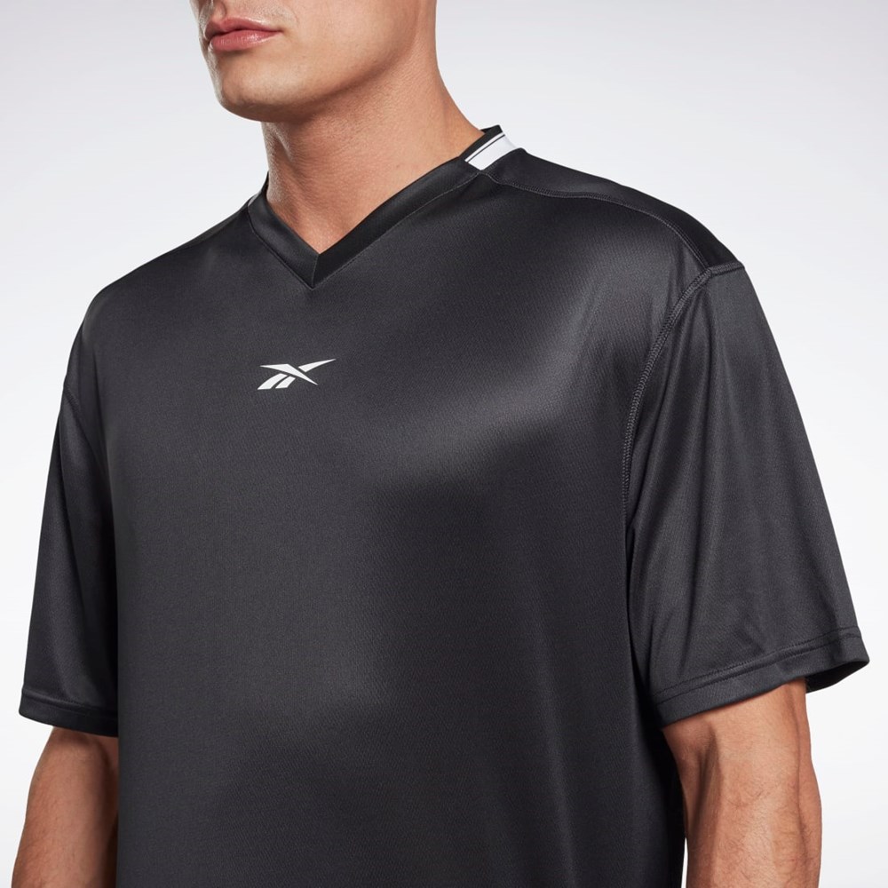 Reebok Workout Ready Mesh T-Shirt Svarte | NBSIVK-657