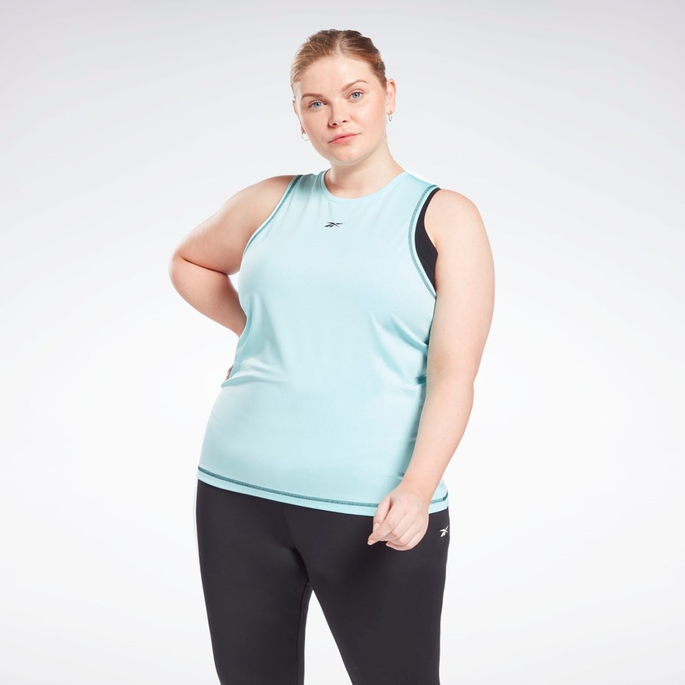 Reebok Workout Ready Mesh Tank Top (Plus Size) Digital Glow | YFSCWK-865