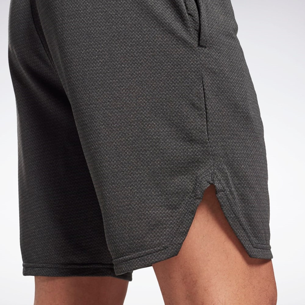 Reebok Workout Ready Mélange Shorts Svarte | WXJSHV-093