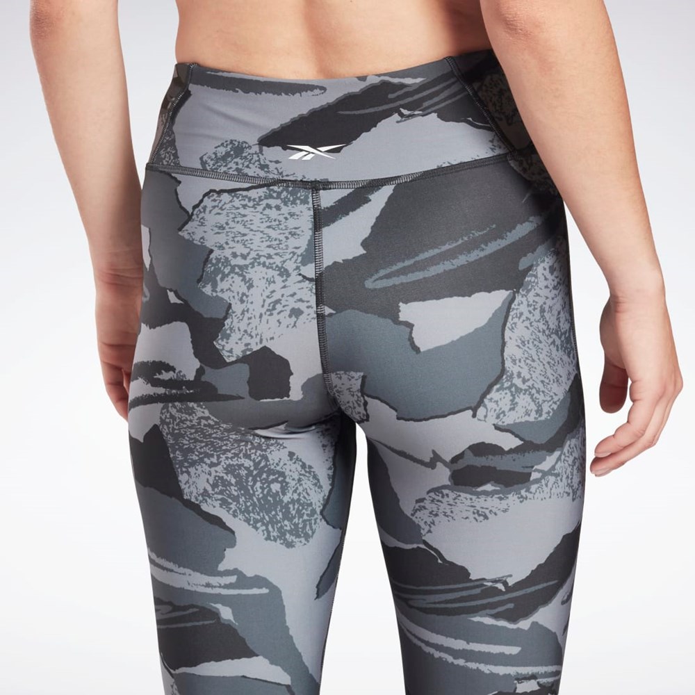 Reebok Workout Ready Printed Capri Svarte | IWRCBY-194