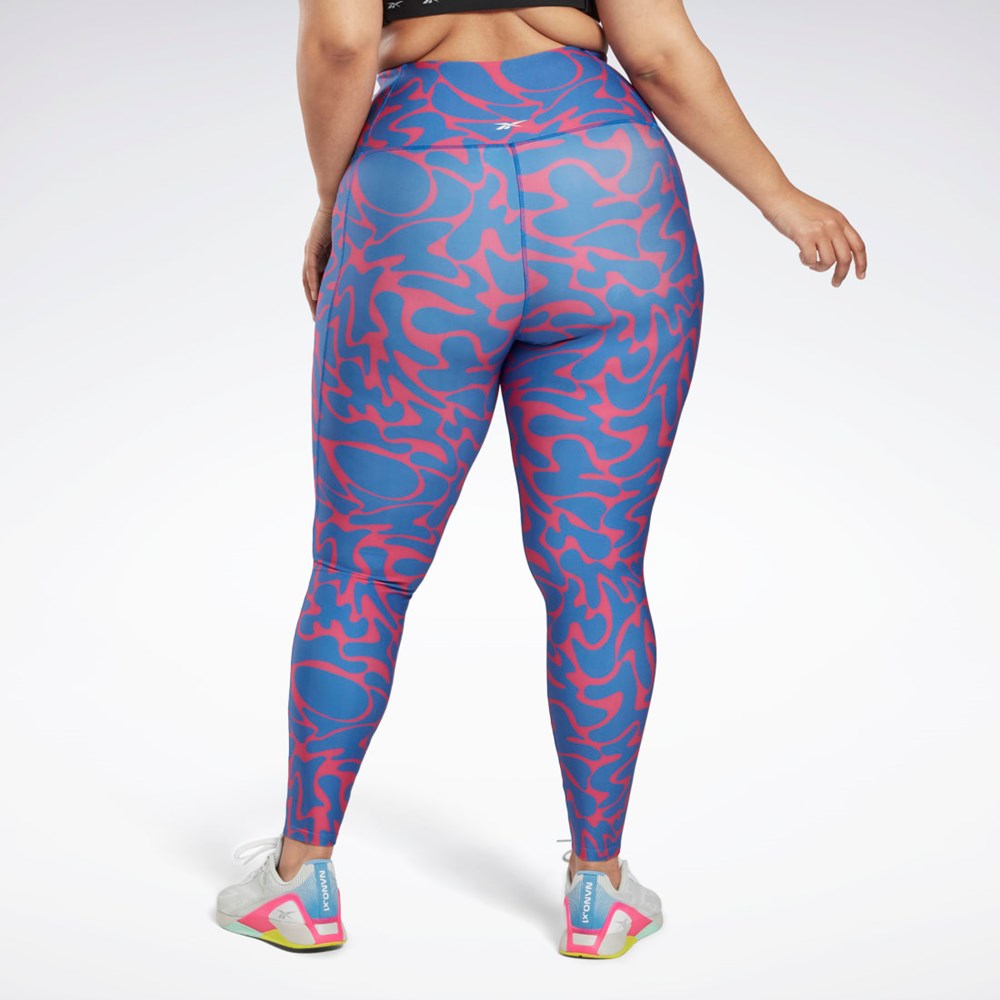 Reebok Workout Ready Printed Leggings (Plus Size) Rosa | TIXMAJ-931