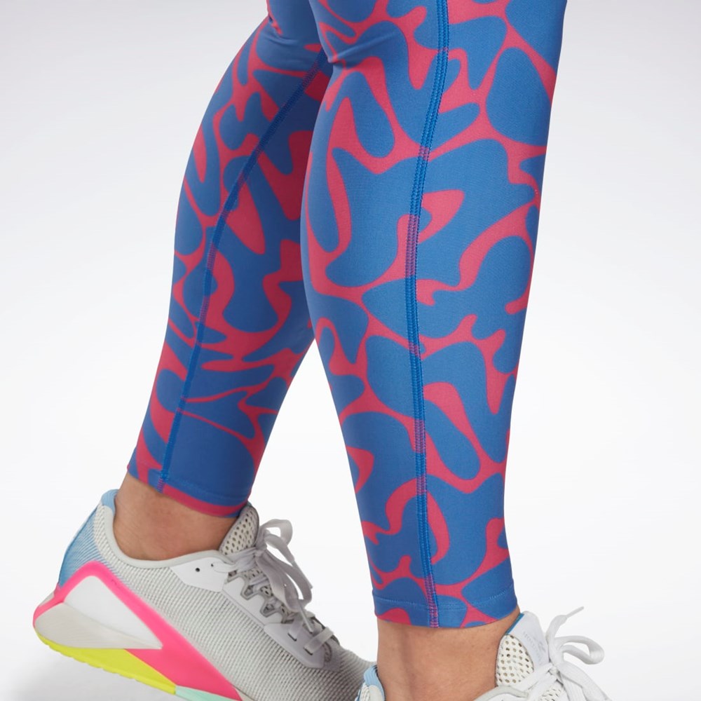 Reebok Workout Ready Printed Leggings (Plus Size) Rosa | TIXMAJ-931