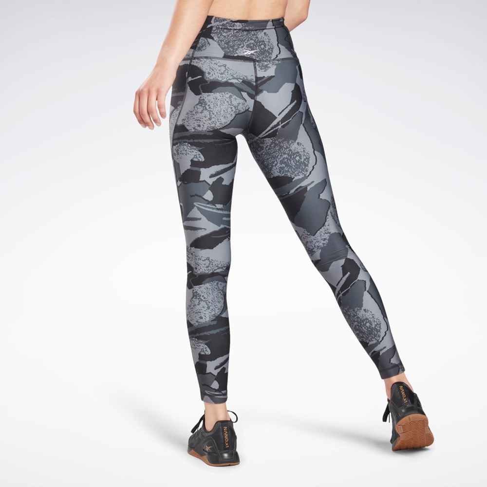 Reebok Workout Ready Printed Leggings Svarte | DWBQUI-102