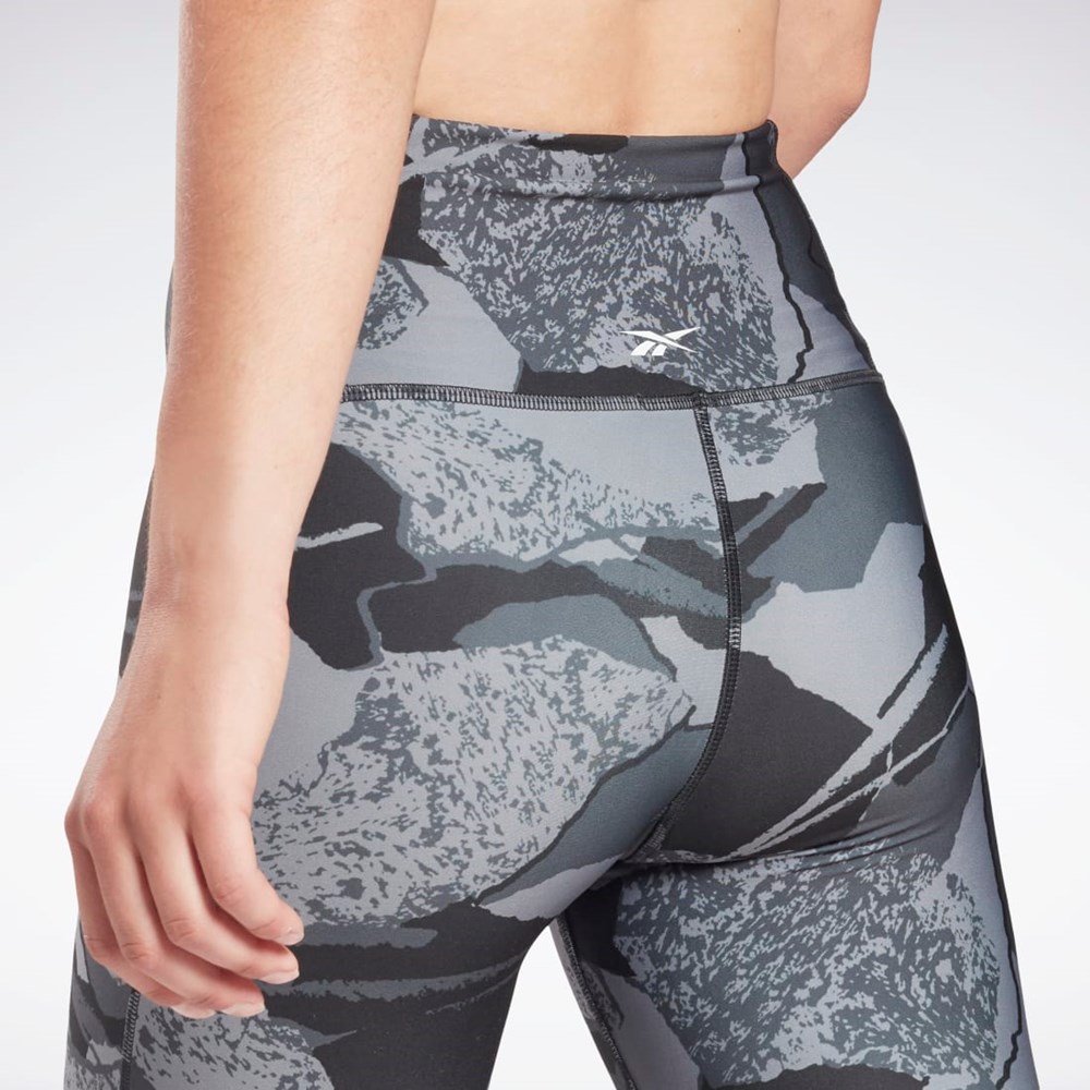 Reebok Workout Ready Printed Leggings Svarte | DWBQUI-102