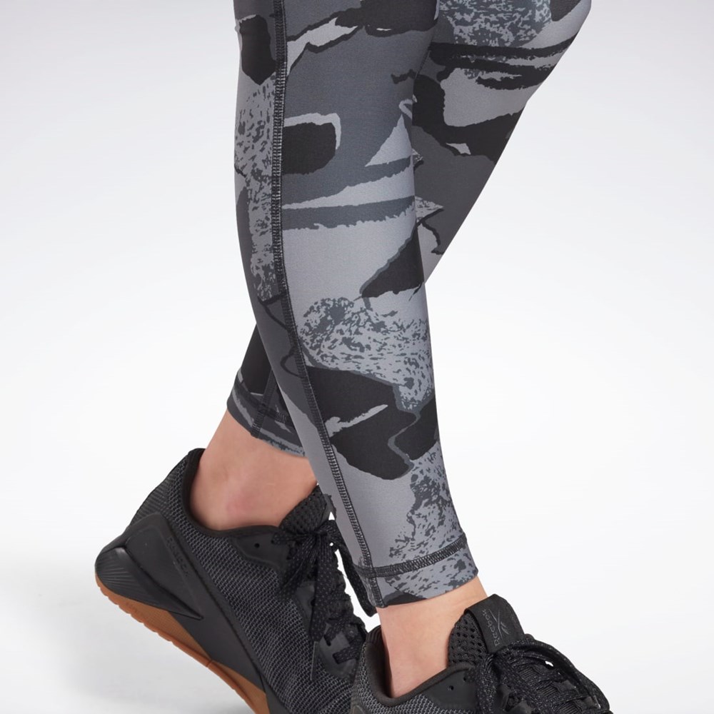 Reebok Workout Ready Printed Leggings Svarte | DWBQUI-102