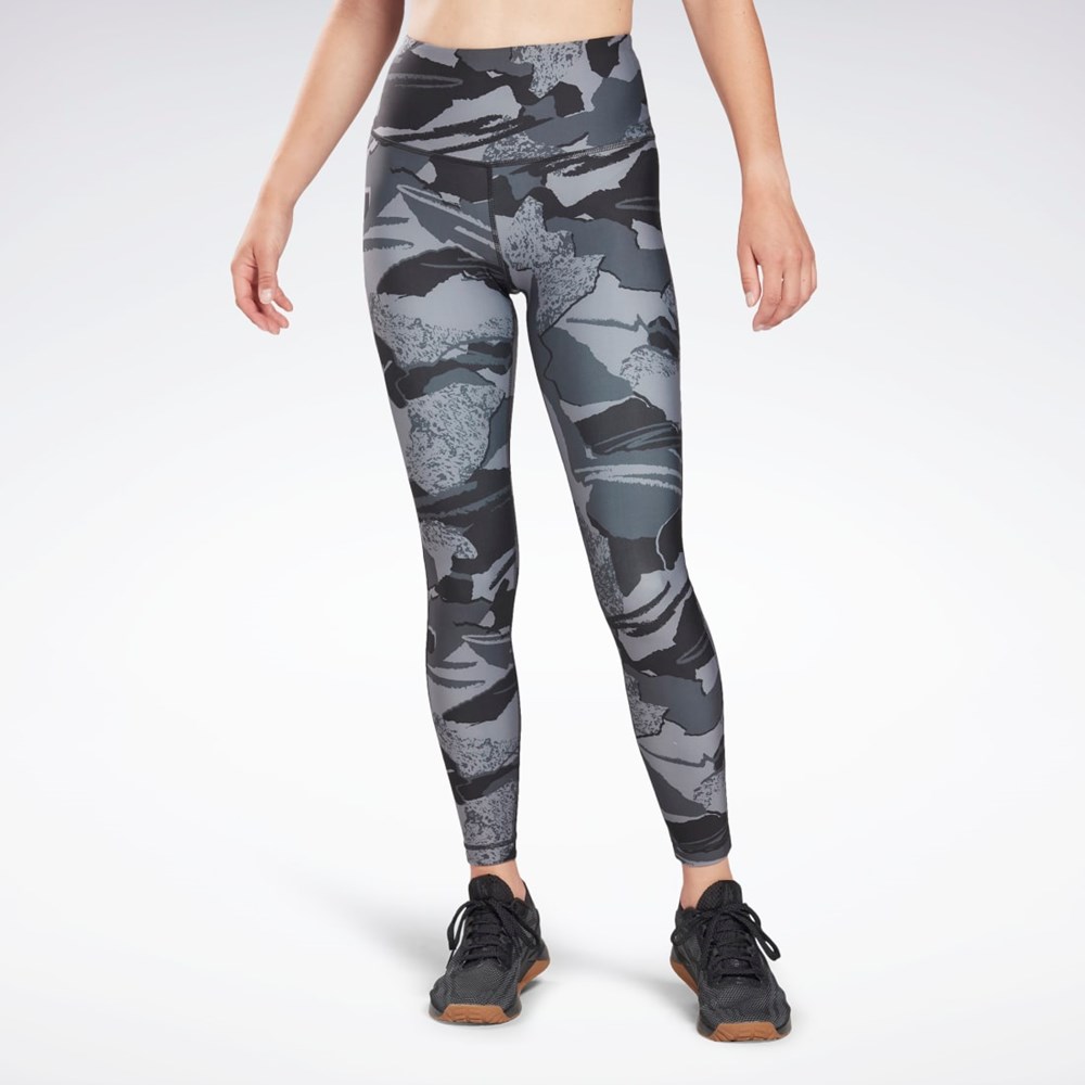 Reebok Workout Ready Printed Leggings Svarte | DWBQUI-102