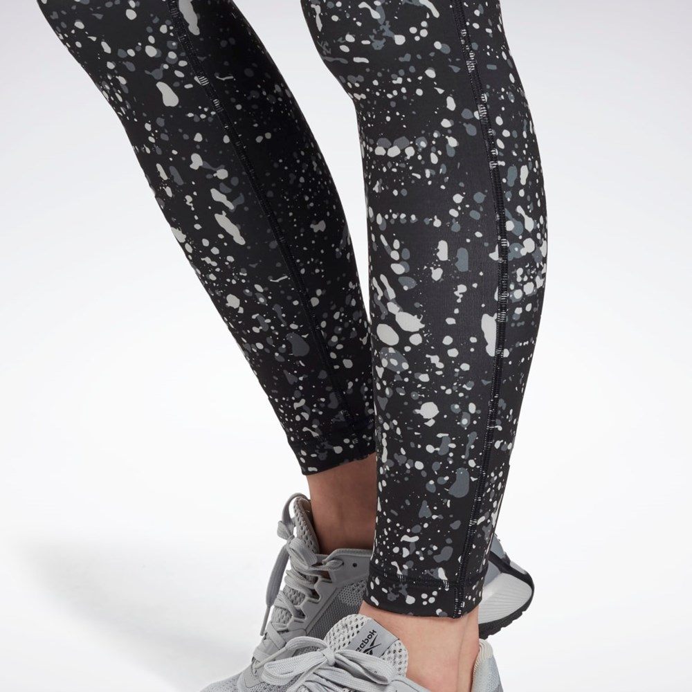 Reebok Workout Ready Printed Leggings Svarte | PUBXTG-869