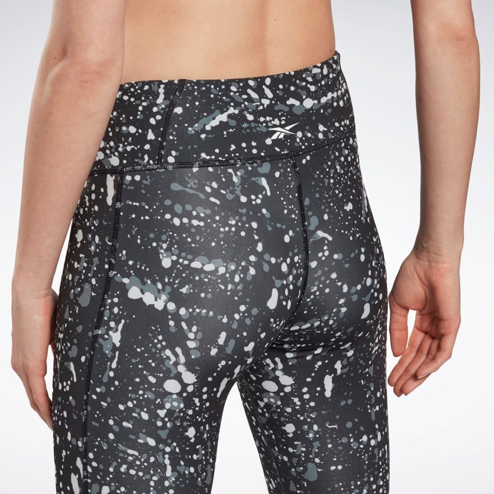 Reebok Workout Ready Printed Leggings Svarte | PUBXTG-869