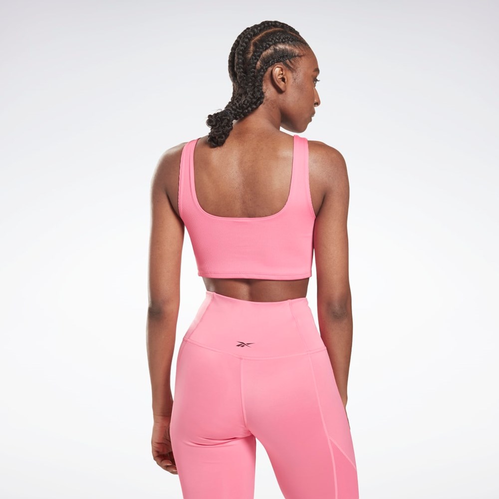 Reebok Workout Ready Rib Bralette Rosa | OGSPNK-870