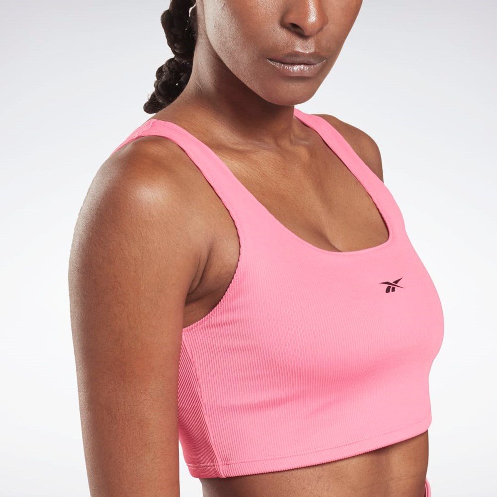 Reebok Workout Ready Rib Bralette Rosa | OGSPNK-870