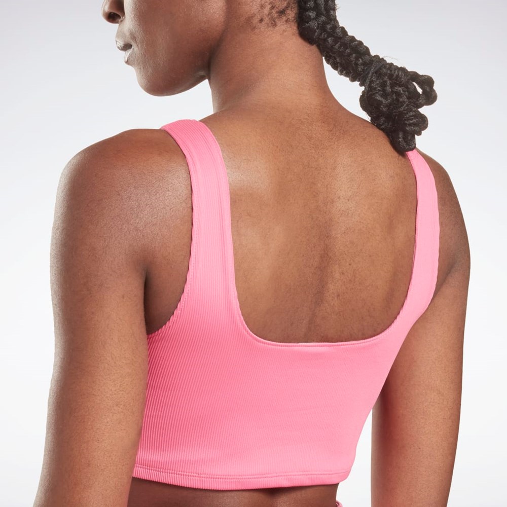 Reebok Workout Ready Rib Bralette Rosa | OGSPNK-870