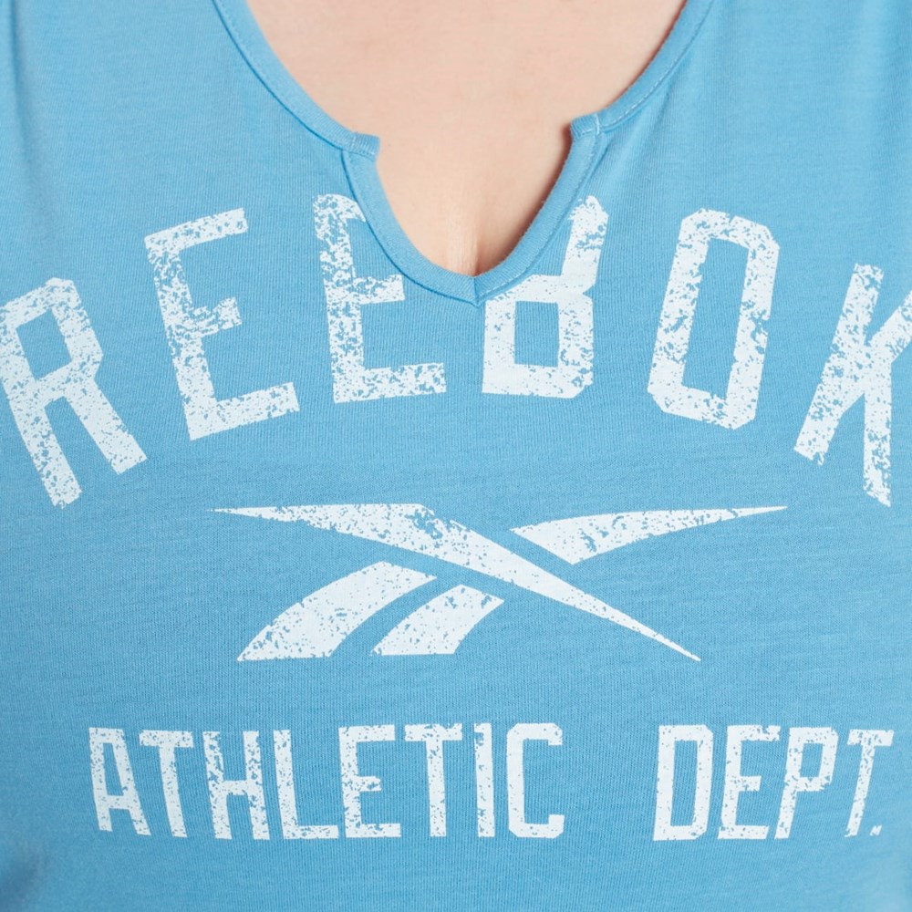 Reebok Workout Ready Supremium Big Logo Tank Top (Plus Size) Blå | MZQAXC-048