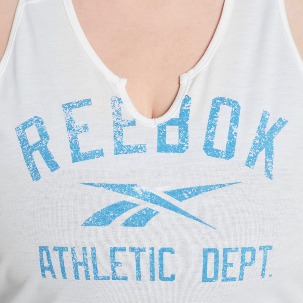 Reebok Workout Ready Supremium Big Logo Tank Top (Plus Size) Hvite | XHTNRJ-982