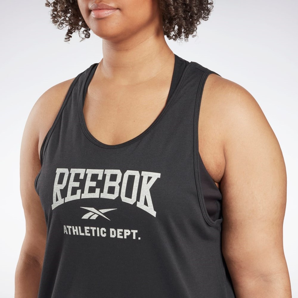 Reebok Workout Ready Supremium Grafiske Tank Top (Plus Size) Svarte | EHVOQF-957