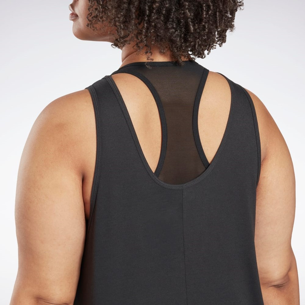 Reebok Workout Ready Supremium Grafiske Tank Top (Plus Size) Svarte | EHVOQF-957