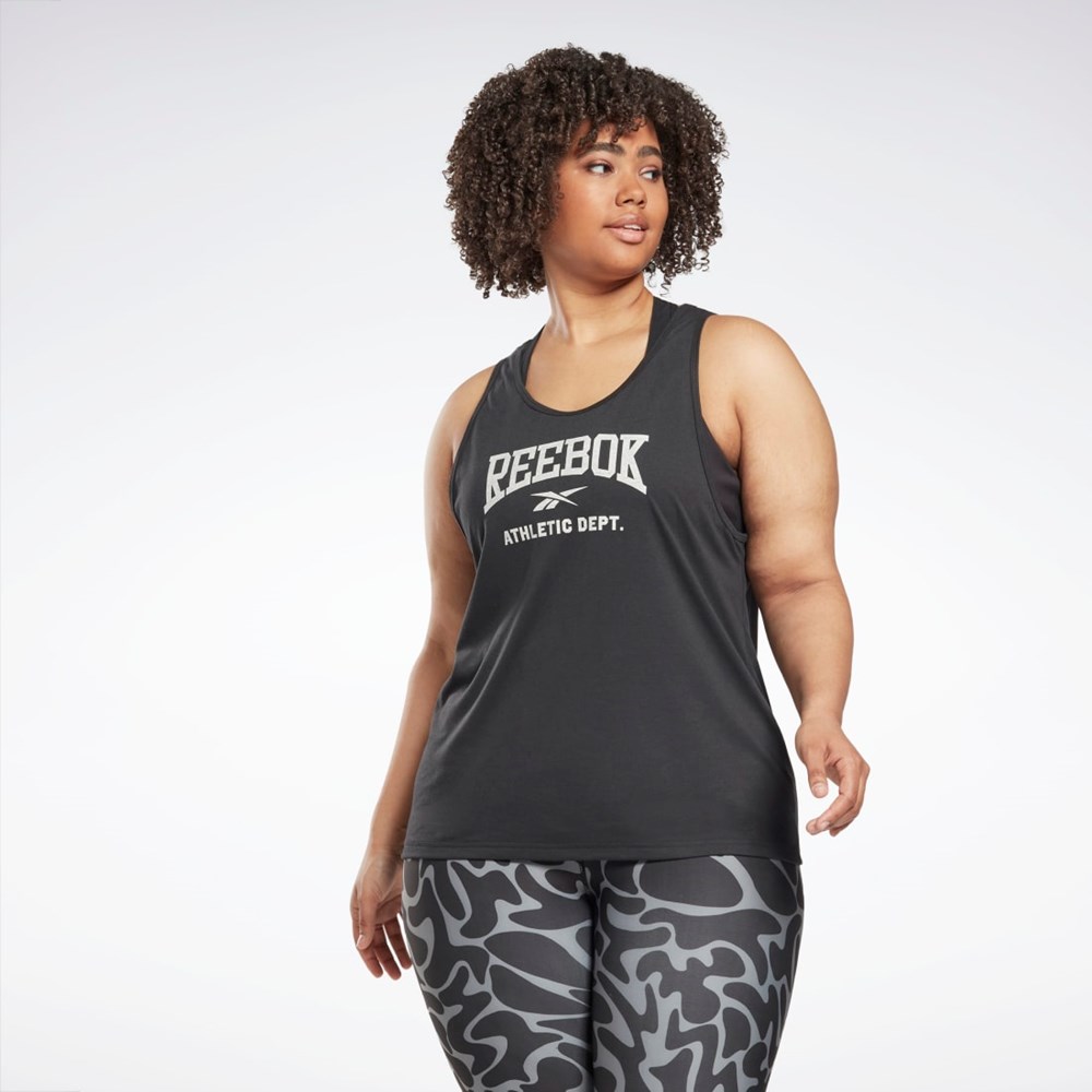 Reebok Workout Ready Supremium Grafiske Tank Top (Plus Size) Svarte | EHVOQF-957