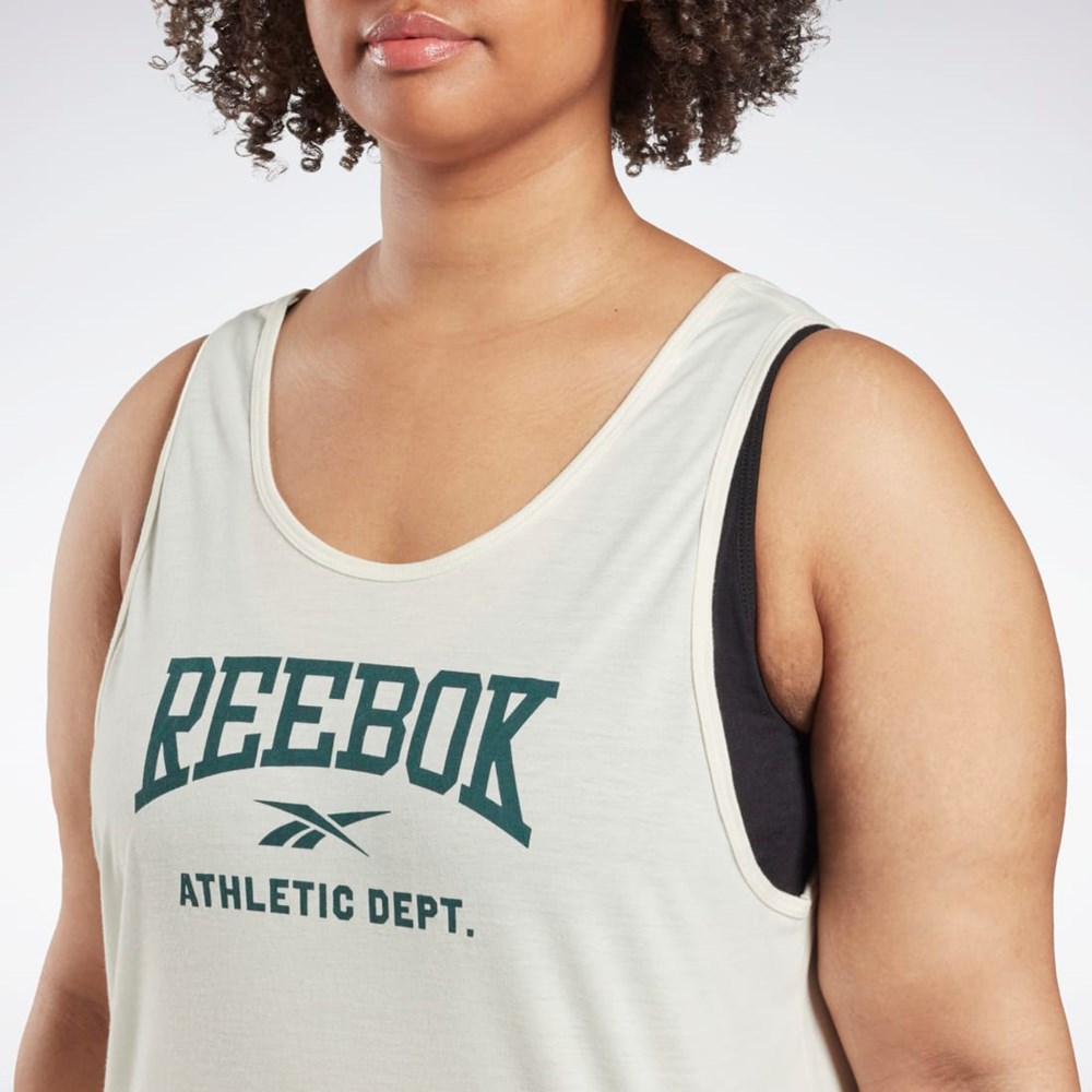 Reebok Workout Ready Supremium Grafiske Tank Top (Plus Size) Hvite | EUSJVZ-184