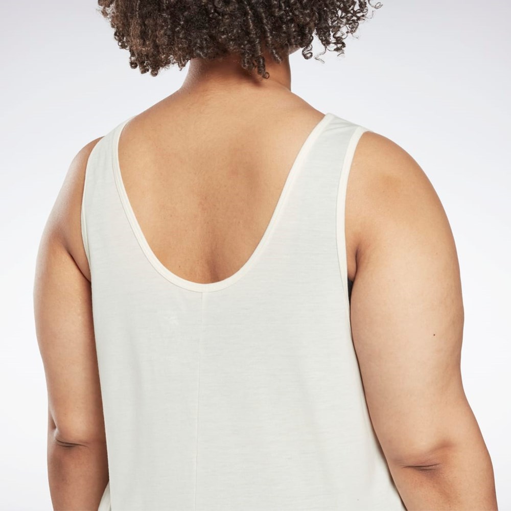 Reebok Workout Ready Supremium Grafiske Tank Top (Plus Size) Hvite | EUSJVZ-184