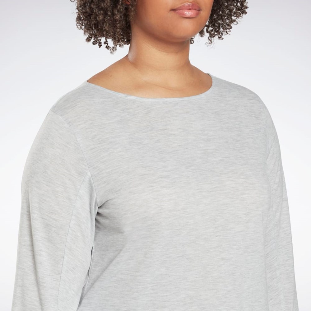 Reebok Workout Ready Supremium Long Sleeve T-Shirt (Plus Size) Lyse Grå | GITMXQ-496