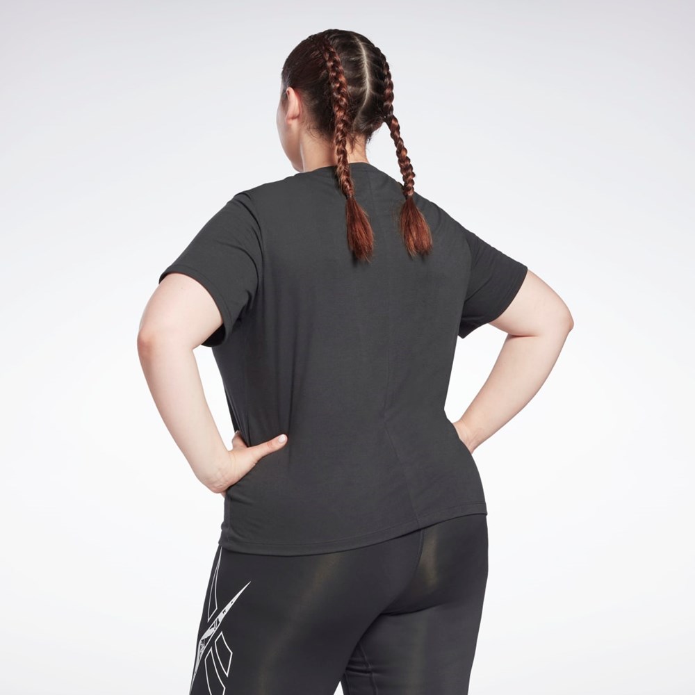 Reebok Workout Ready Supremium T-Shirt (Plus Size) Svarte | VDMCTL-624