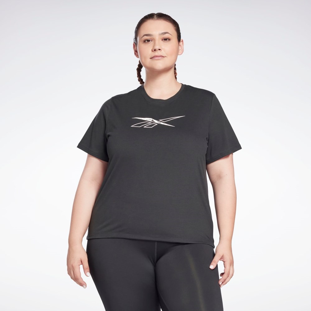 Reebok Workout Ready Supremium T-Shirt (Plus Size) Svarte | VDMCTL-624