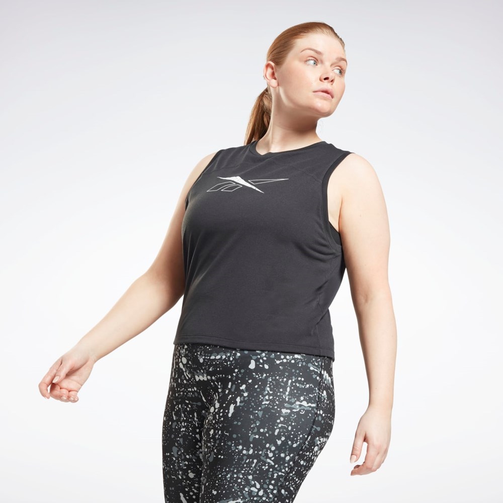 Reebok Workout Ready Supremium Tank Top (Plus Size) Svarte | VFHOND-025