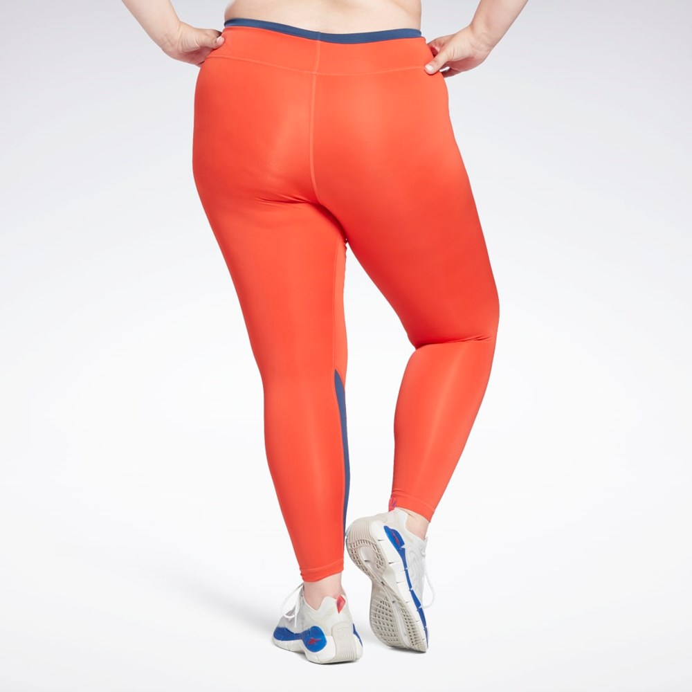 Reebok Workout Ready Vector Leggings (Plus Size) Rød | FSDZOM-765