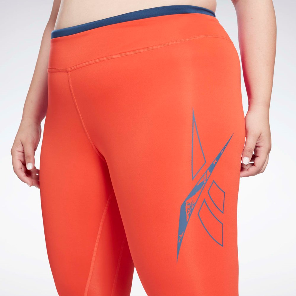 Reebok Workout Ready Vector Leggings (Plus Size) Rød | FSDZOM-765