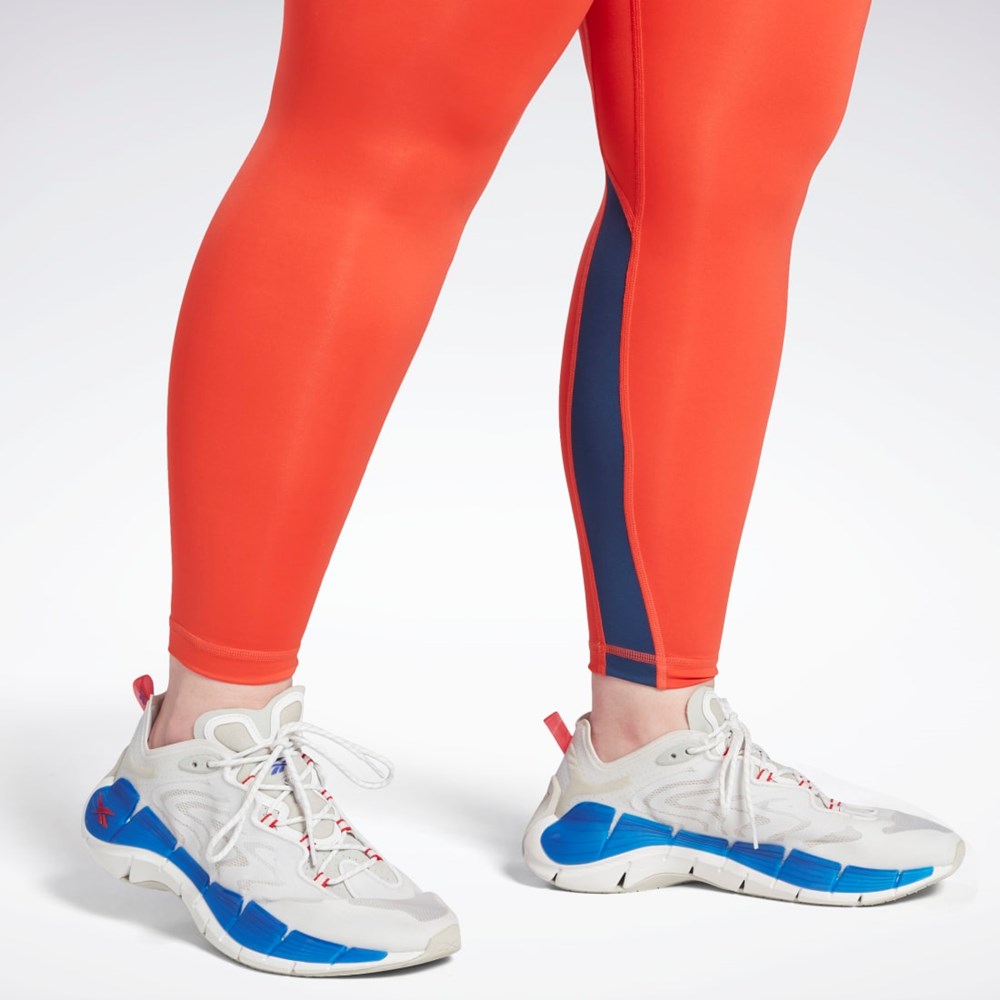 Reebok Workout Ready Vector Leggings (Plus Size) Rød | FSDZOM-765