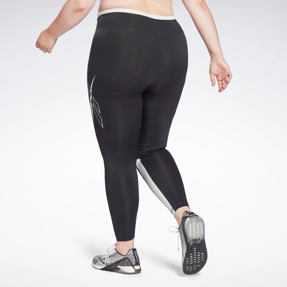 Reebok Workout Ready Vector Leggings (Plus Size) Svarte | OEDQTX-689