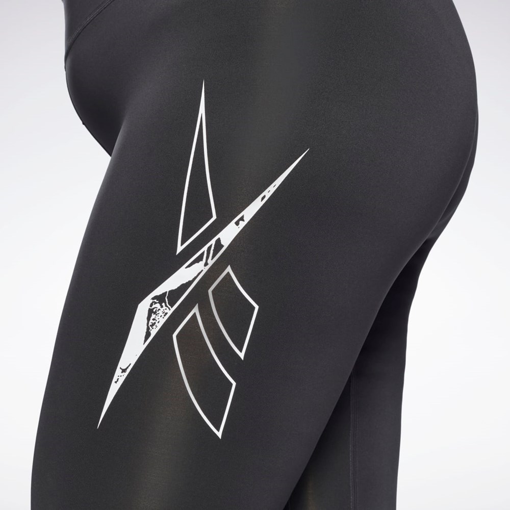 Reebok Workout Ready Vector Leggings (Plus Size) Svarte | OEDQTX-689