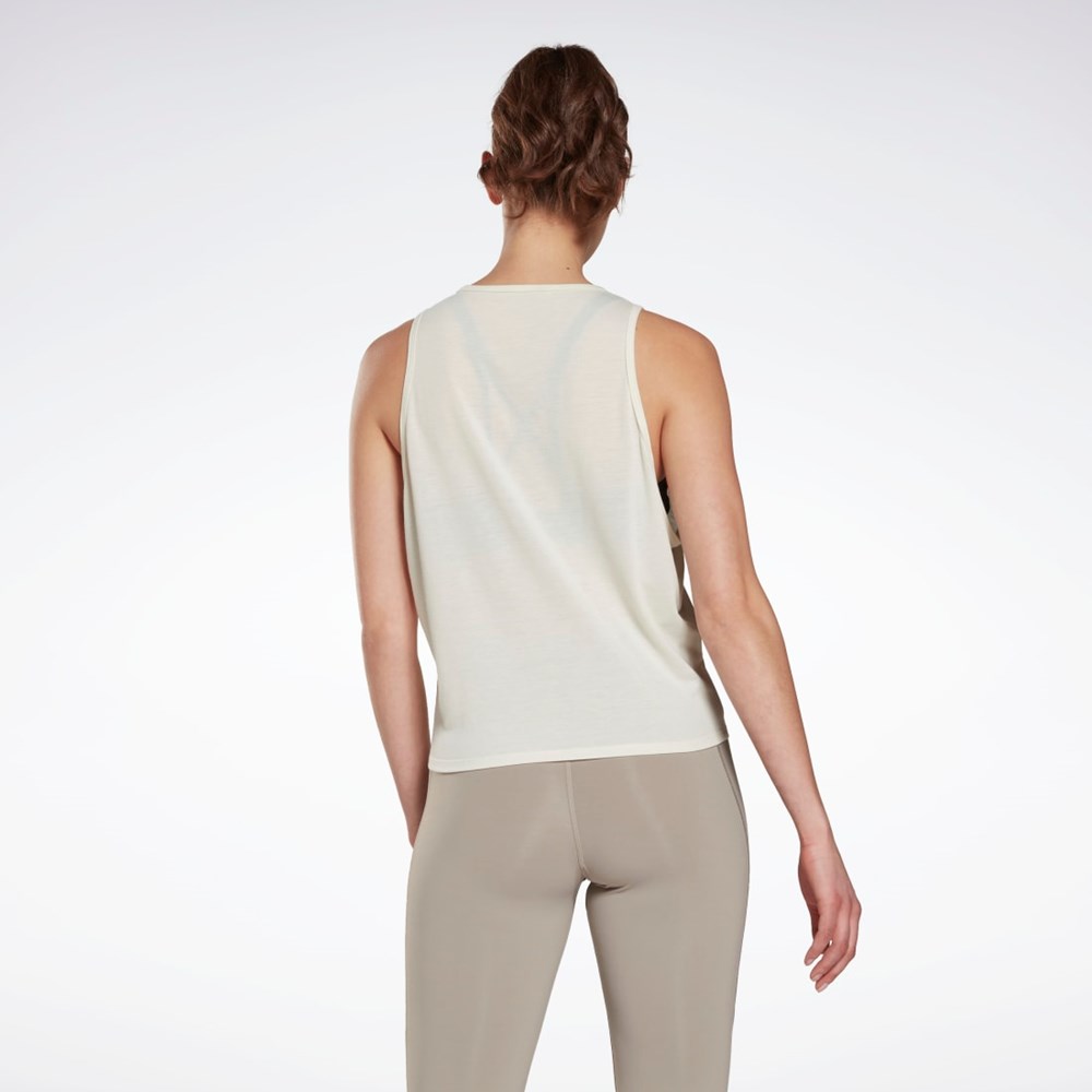 Reebok Yoga Long Tank Top Hvite | MOIJKL-175