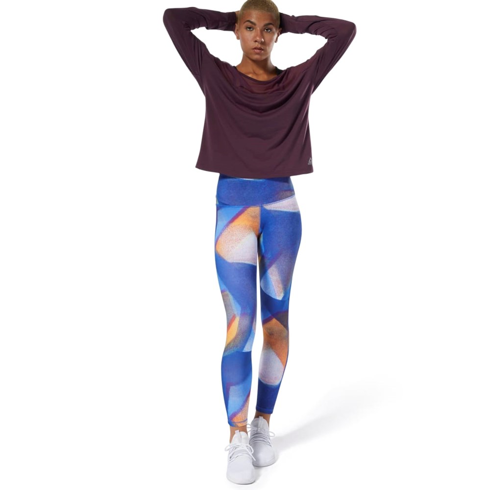 Reebok Yoga Lux Bold High-Rise Tights Crushed Cobalt | PFNTQR-523