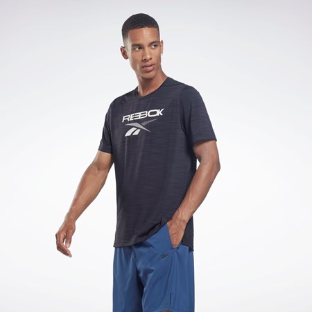 Reebok ACTIVCHILL Grafiske Move T-Shirt Svarte | YQBNWA-951