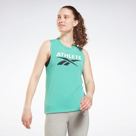 Reebok Athlete Vector Tank Top Future Teal | ABSFEN-872