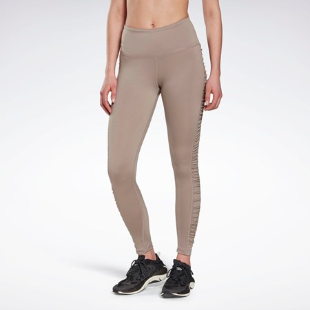 Reebok Bold High-Waisted Ruched Tights Grå | GBCNIO-689