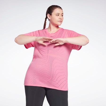 Reebok Burnout T-Shirt (Plus Size) Rosa | UHFITW-459