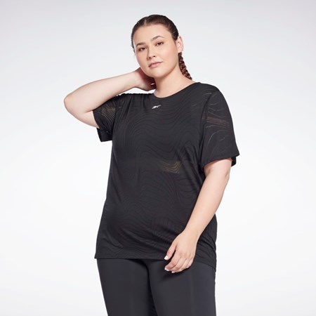 Reebok Burnout T-Shirt (Plus Size) Svarte | KEUVTN-302