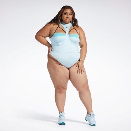 Reebok Cardi B Body Layer (Plus Size) Blå | QSLRCG-753