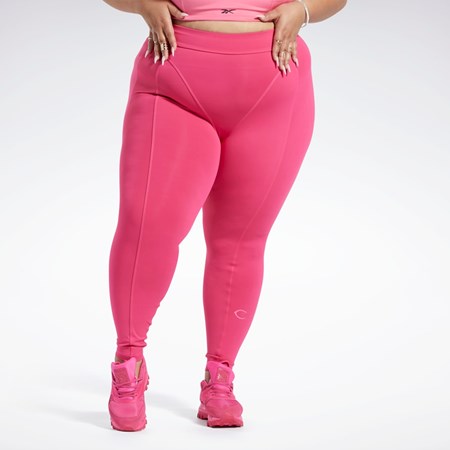 Reebok Cardi B High-Rise Tights (Plus Size) Rosa | HYXKQF-896