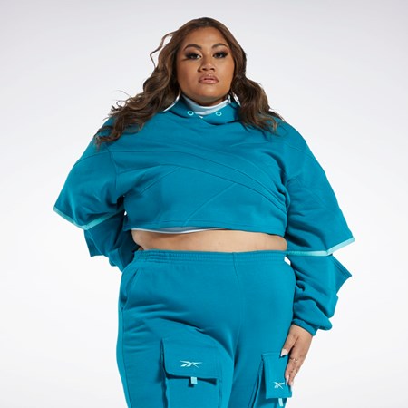 Reebok Cardi B Knit Hoodie (Plus Size) Seaport Teal / Seaport Teal | ANDGSF-709