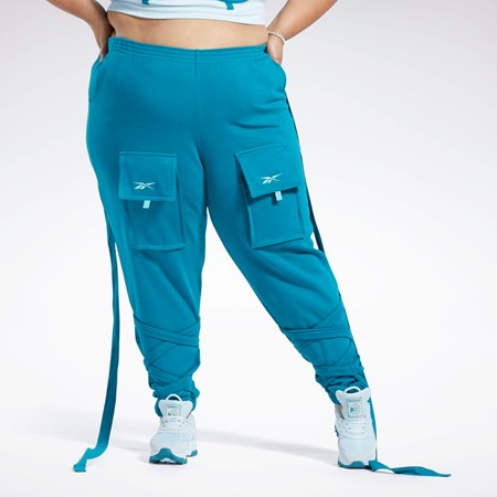 Reebok Cardi B Knit Pants (Plus Size) Seaport Teal | LEZCIV-396