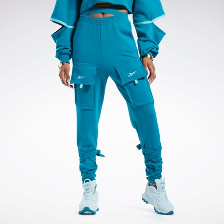 Reebok Cardi B Knit Pants Seaport Teal | HKDUJO-736