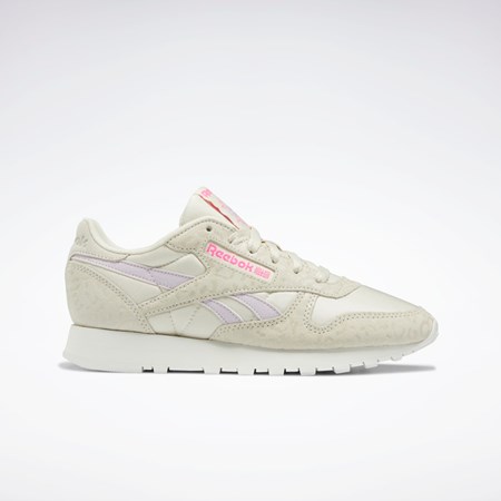 Reebok Classic Leather Shoes Alabaster / Chalk / Quartz Glow | WOIAYG-468