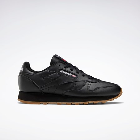 Reebok Classic Leather Shoes - Grade School Svarte Svarte | YKWSCR-085